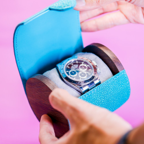 Watch Travel Case เคสหนังปลากระเบนใส่นาฬิกาแบบพกพา สำหรับนาฬิกา 1 เรือน (สามารถสั่งตัดได้) 2