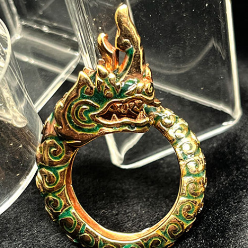 แหวนทองคำรูปทรงพยานาค Pink gold ประดับเพชรแท้เจียรไนทุกเม็ดจำนวน 23 เม็ด น้ำหนักรวม 1.45 กะรัต 6