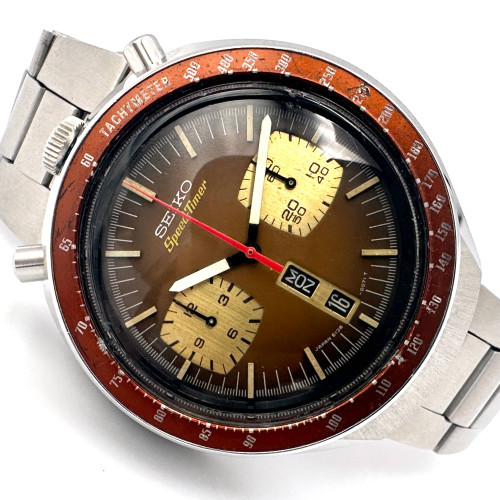 SEIKO Bullhead Brown SpeedTimer 1976 Automatic Chronograph Size 46×43 mm. (Rare item) 1