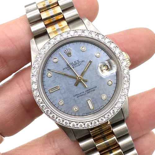 ขอบเพชรแท้สำหรับใส่ ROLEX Oyster Boy Size 31 mm. ประดับเพชรแท้ 40 เม็ด 3