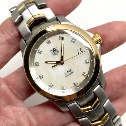 TAG HEUER Link 2 Tone Diamond Quartz Date ขนาดตัวเรือน 38 mm. 9