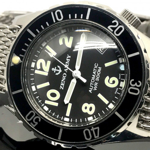 ZENO-WATCH BASEL Army Diver 300m 485N Automatic Date Unisex ขนาด 40 mm. (Fullset) | World Wide Watch 1