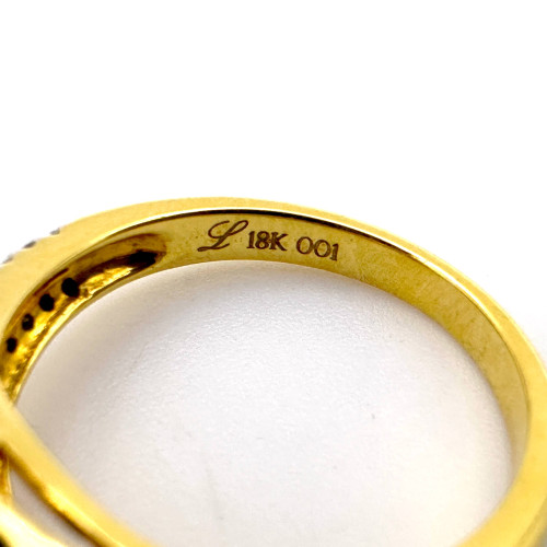 Gold ring with genuine diamonds, main stone size 0.28 carat (Pre-owned) 2