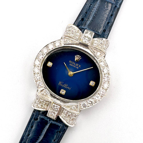 ROLEX Cellini 4081 Year 1976 Winding 18k Gold Diamonds Lady Size 25 mm. (Pre-owned) 1
