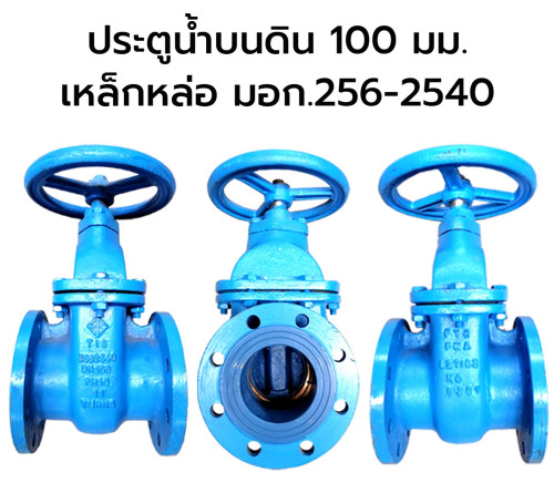 วาล์วประตูน้ำเหล็กหล่อหน้าแปลน ขนาด 4 นิ้ว (มอก.)