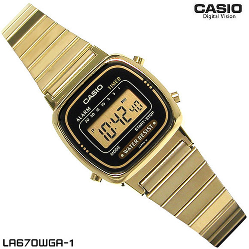CASIO Digital Gold tone รุ่น  LA670WGA-1DF